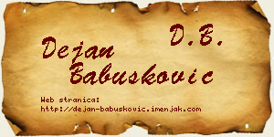 Dejan Babušković vizit kartica